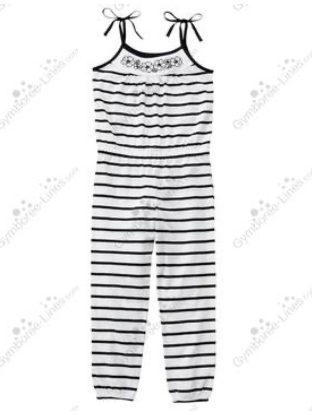 Gymboree Girls Sz 8 "Island Hopper" Romper Black & White Striped One Piece